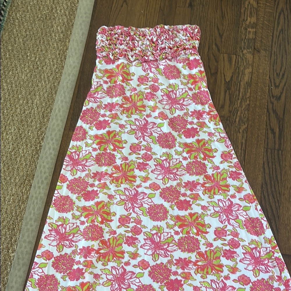 Lily Pulitzer Floral Maxi dress in Pink and green